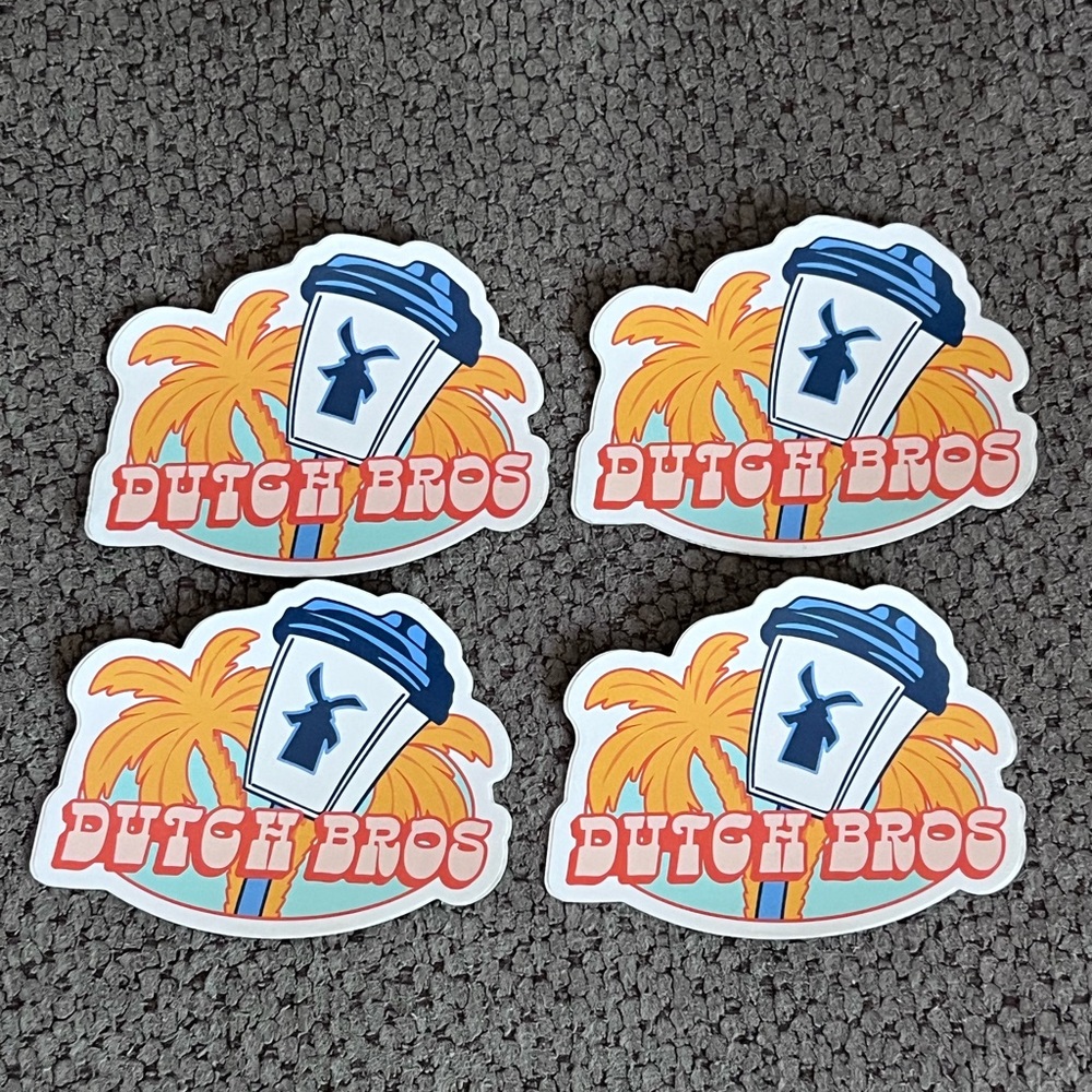 NEW Dutch Bros Palm Tree Stickers! Set of 4!